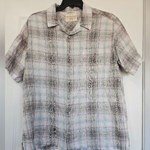 Weatherproof Vintage linen plaid shirt size XL